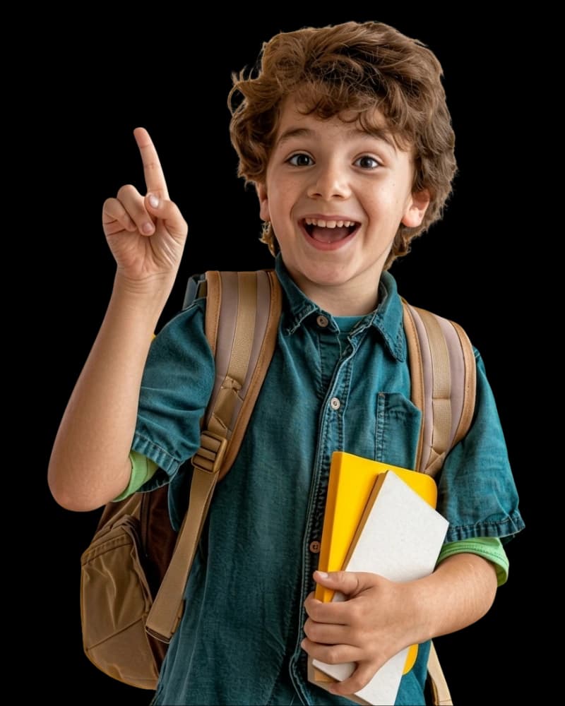 Criança feliz com uniforme do Colégio Estrutura